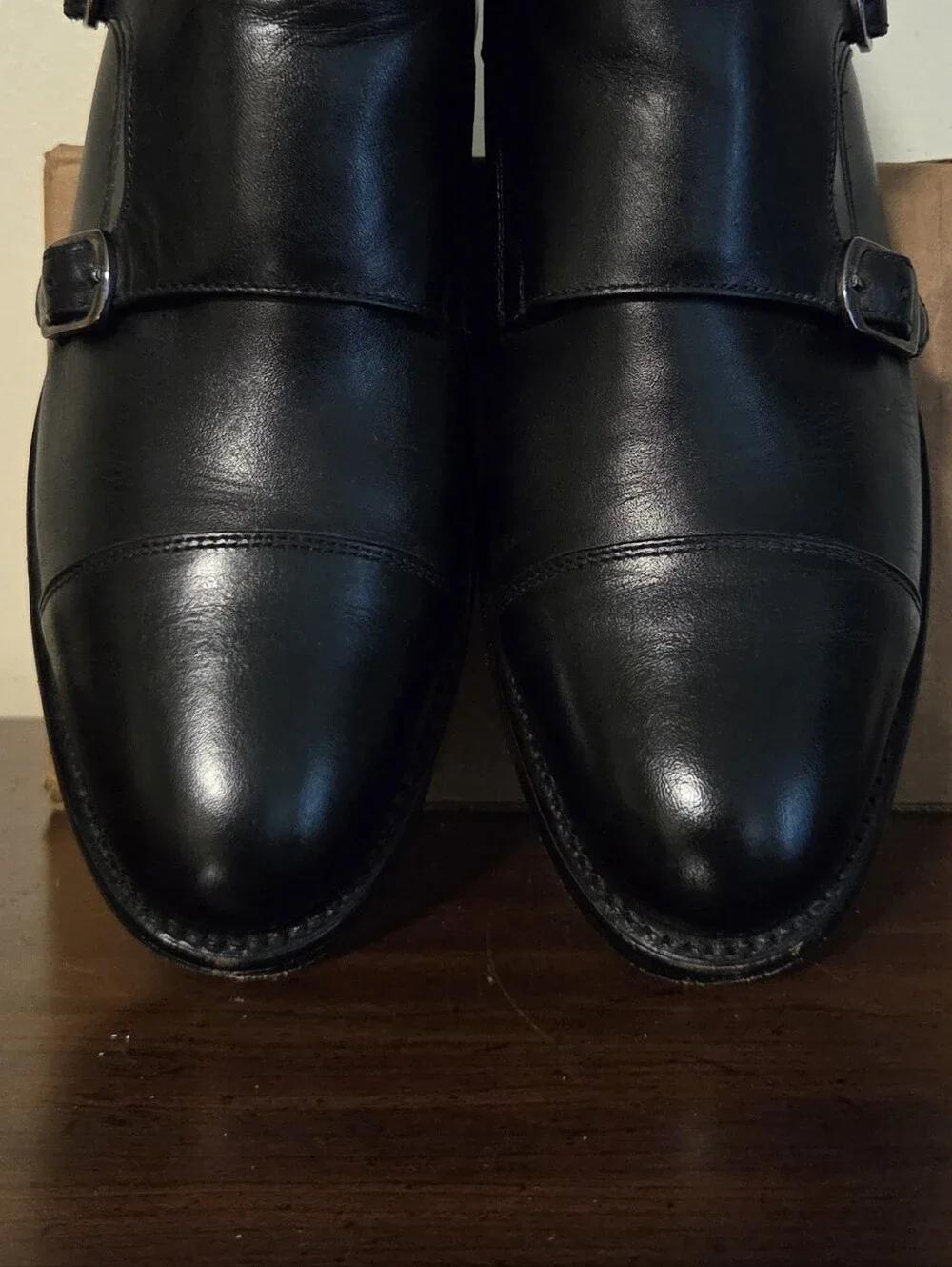 THURSDAY BOOT CO SAINT BLACK LEATHER DOUBLE MONK STRAP DRESS SHOES MENS SZ 8.5.